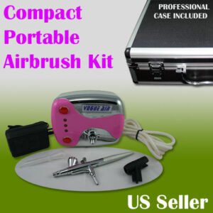 Compact Portable Airbrush Air Compressor Kit Gravity Feed Spray Makeup Tattoo